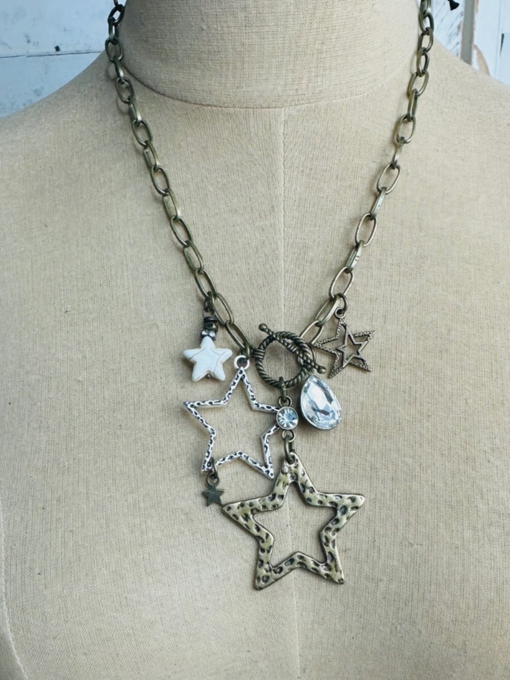 ❤️ BOHO GYPSY STAR NECKLACE WITH CHARMS R3A